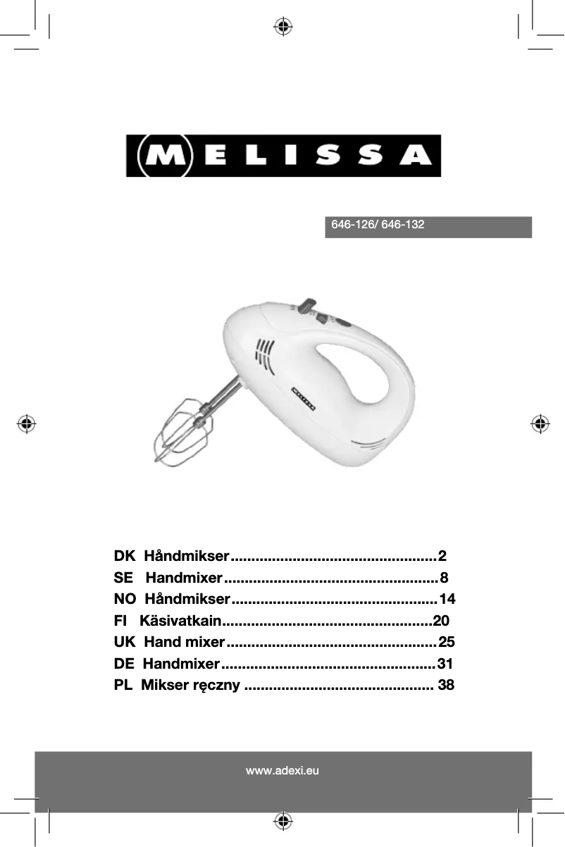 First page image of the manual for 646-126