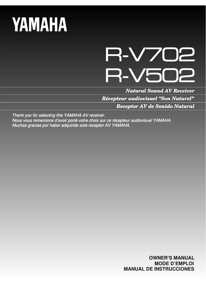 First page image of the manual for R-V502