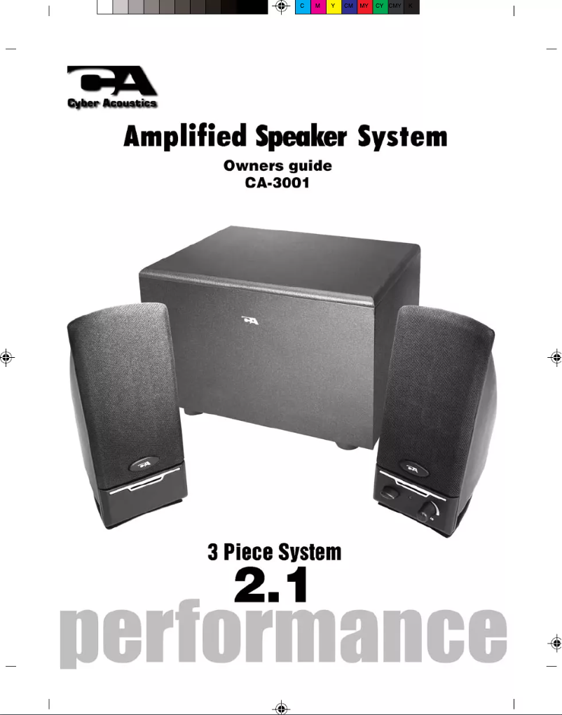 Page 1 of the manual User Manual Cyber Acoustics CA-3001WB