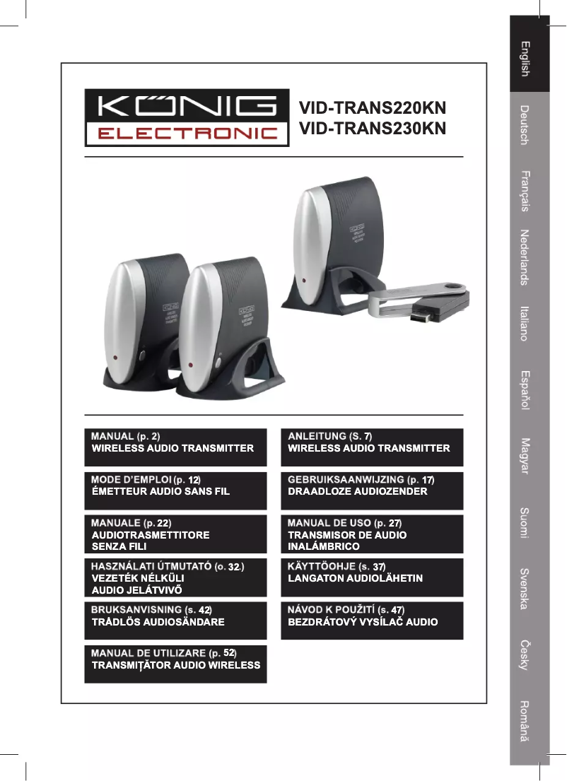 First page image of the manual for VID-TRANS220KN