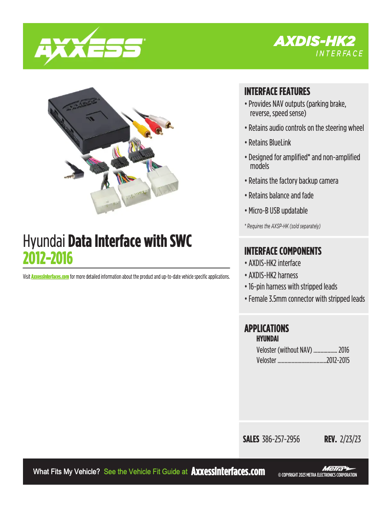 First page image of the manual for AXDIS-HK2