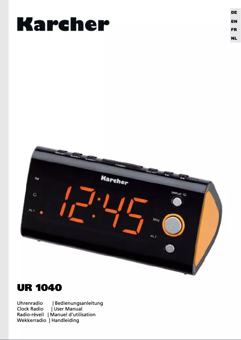 Page 1 of the manual User Manual Karcher Audio UR 1040