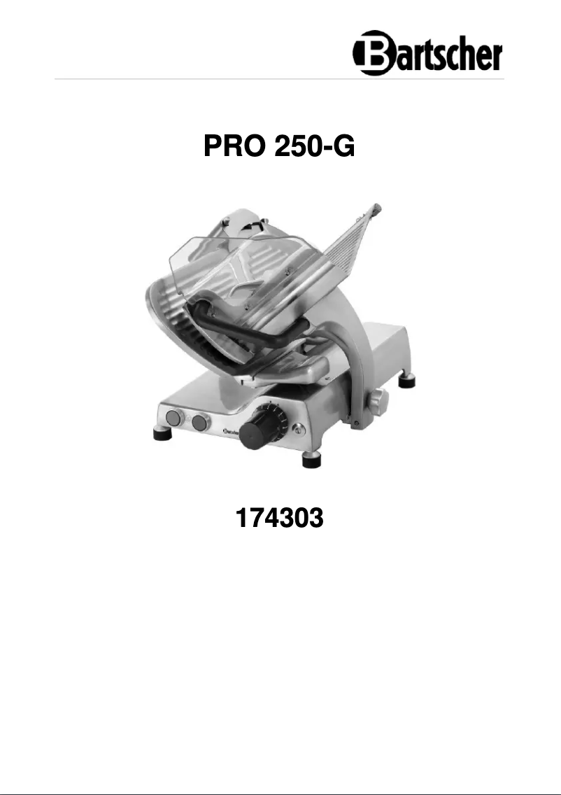 Page 1 of the manual User Manual Bartscher 174303