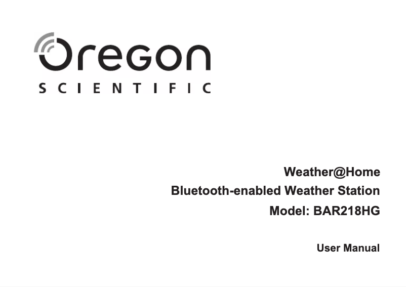 First page image of the manual for OS BAR 218HG
