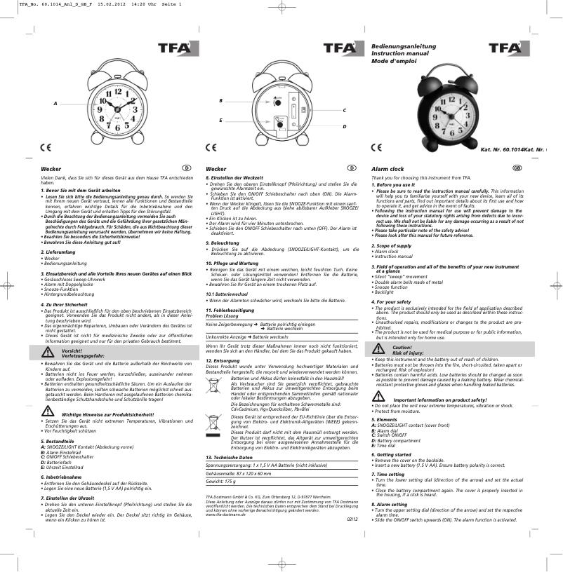 First page image of the manual for 60.1014