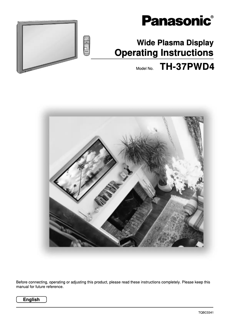 First page image of the manual for Viera TH-37PWD4HZ