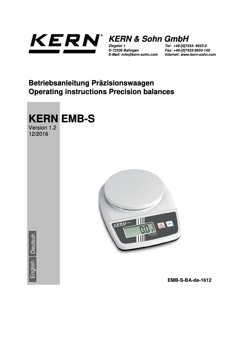 First page image of the manual for EMB 2000-0S