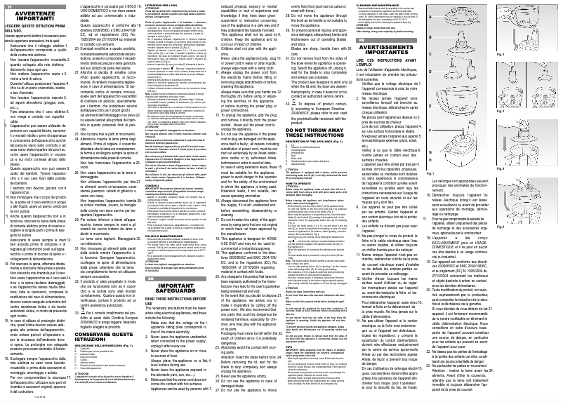 Image de la première page du manuel de l'appareil Robomix Reverse 1767