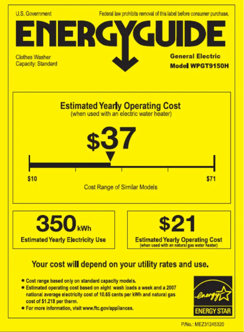 First page image of the manual for WPGT9150HMG
