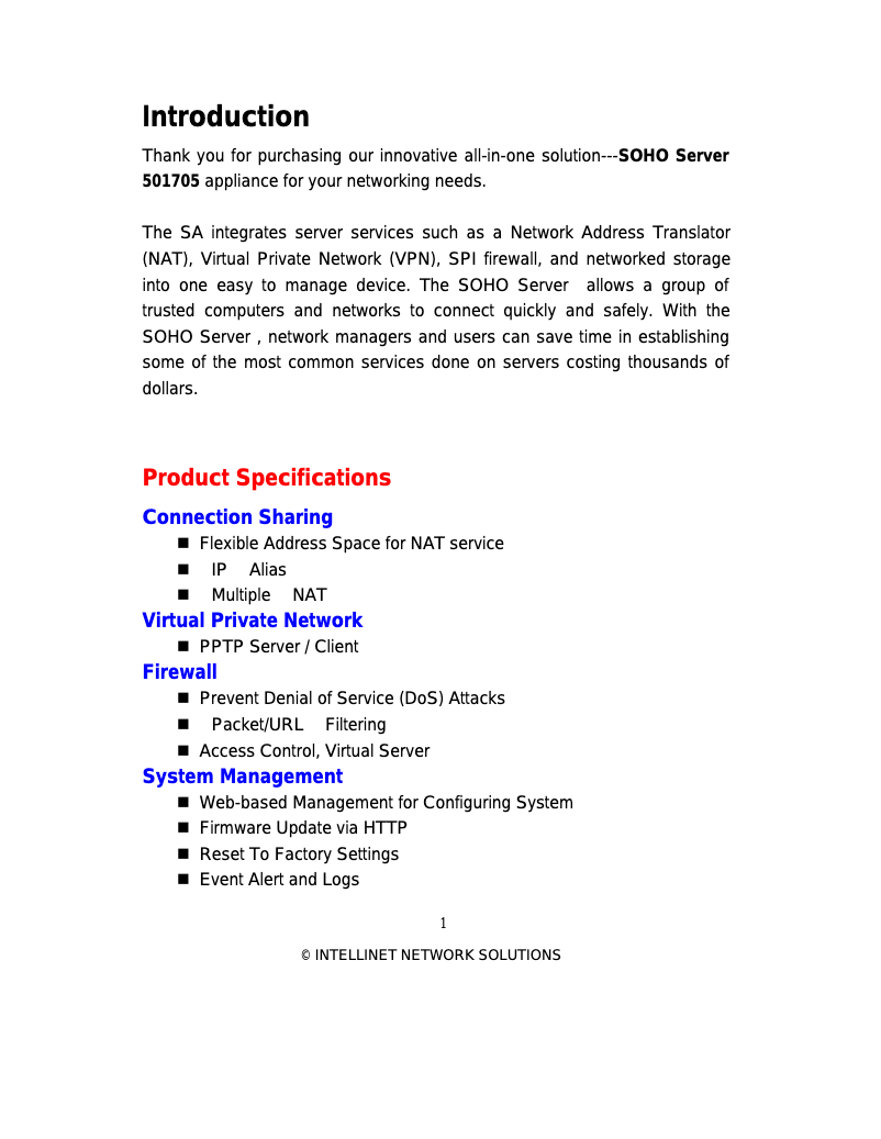 First page image of the manual for 501705