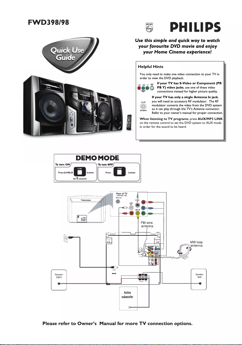 First page image of the manual for FWD398