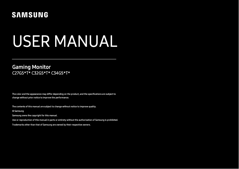 Page 1 of the manual User Manual Samsung LC32G55TQWNXZA