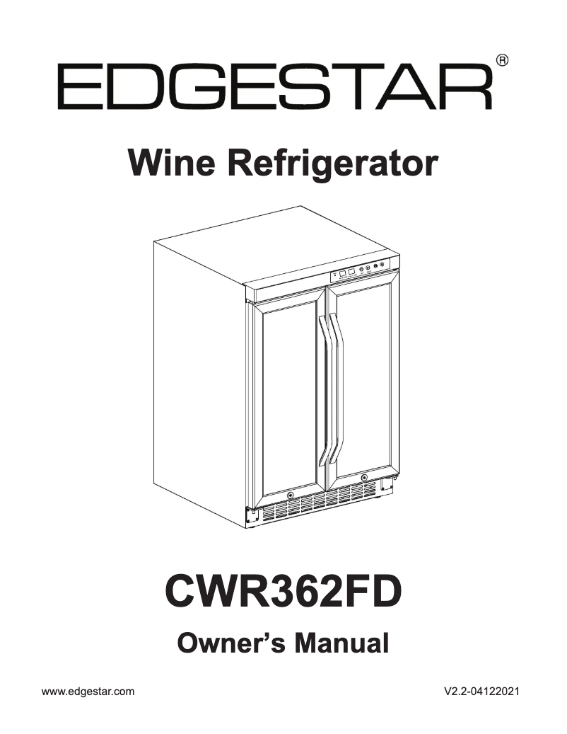 Page 1 of the manual Installation Guide EdgeStar CWR362FD