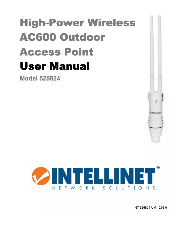 Page 1 of the manual User Manual Intellinet AC600 (525824)