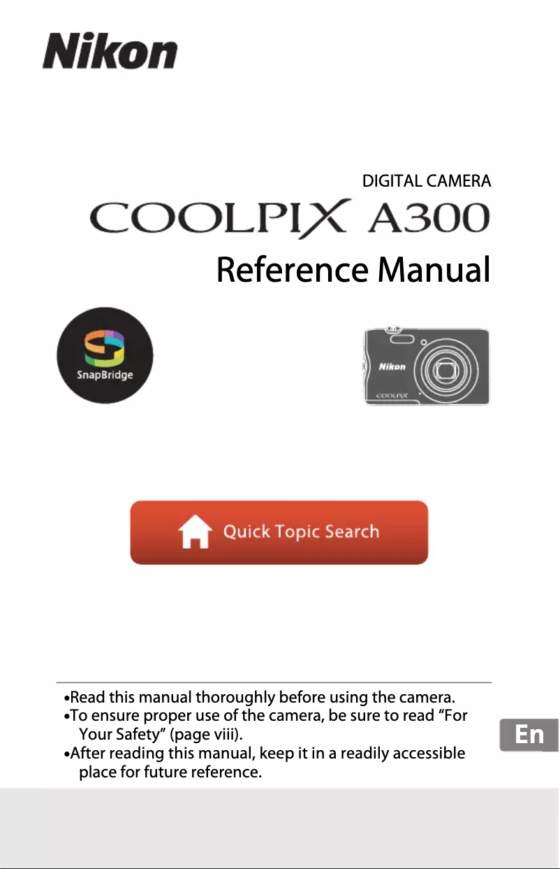 First page image of the manual for Coolpix A300