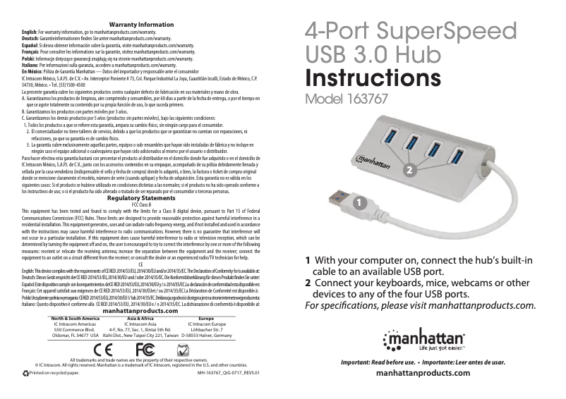 First page image of the manual for 163767