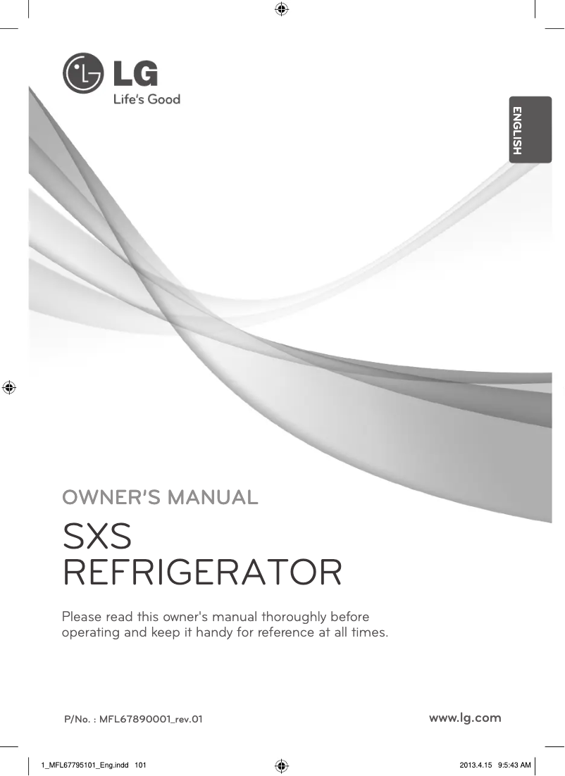 First page image of the manual for GSL545NSQZ