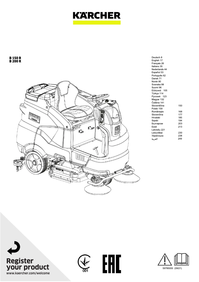 Page 1 of the manual User Manual Kärcher B 200 R Bp Pack