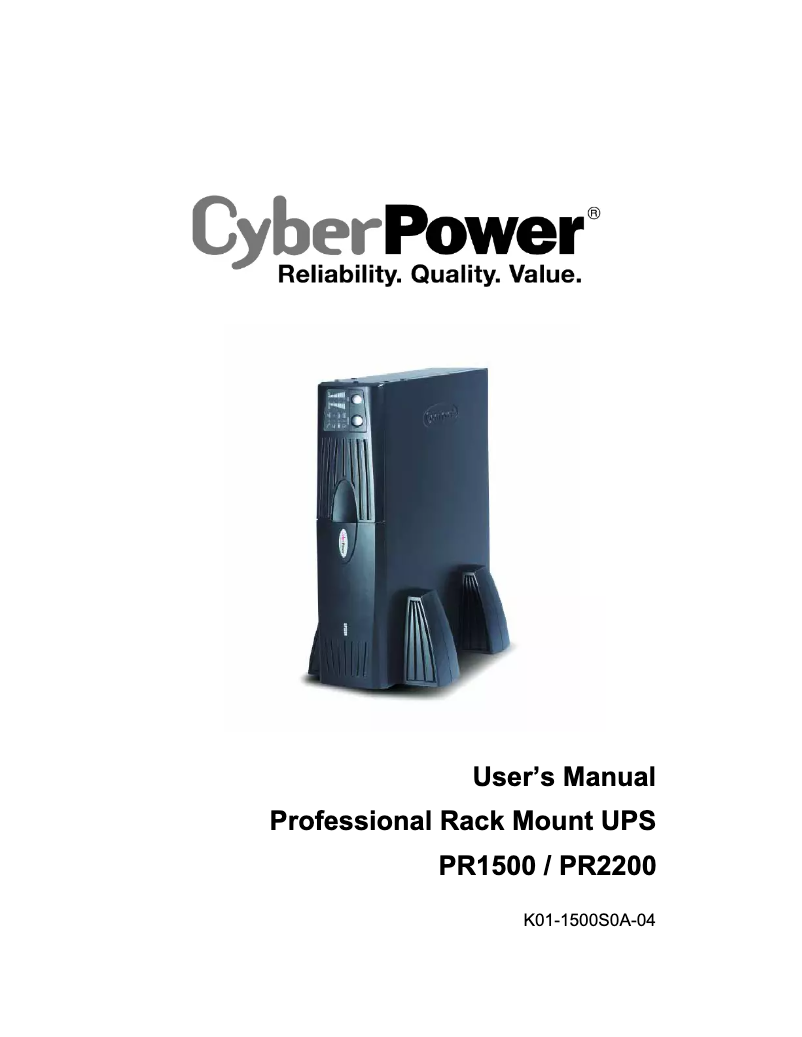 Page 1 de la notice Manuel utilisateur CyberPower PR1500SWRM2U