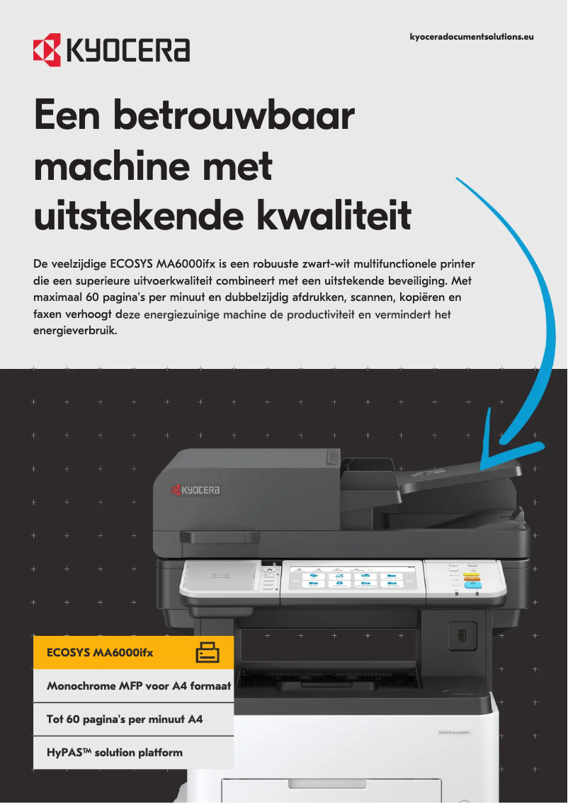 Page 1 of the manual Technical Sheet Kyocera ECOSYS PA6000x