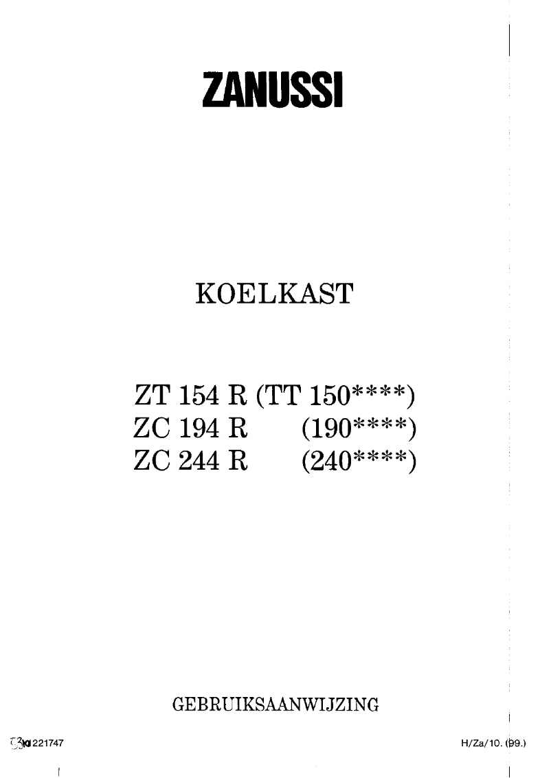 First page image of the manual for ZC 194 r