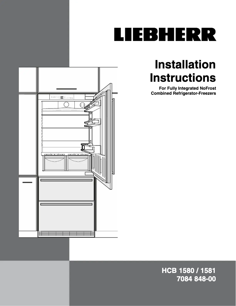 Page 1 of the manual Installation Guide Liebherr HCB 1581