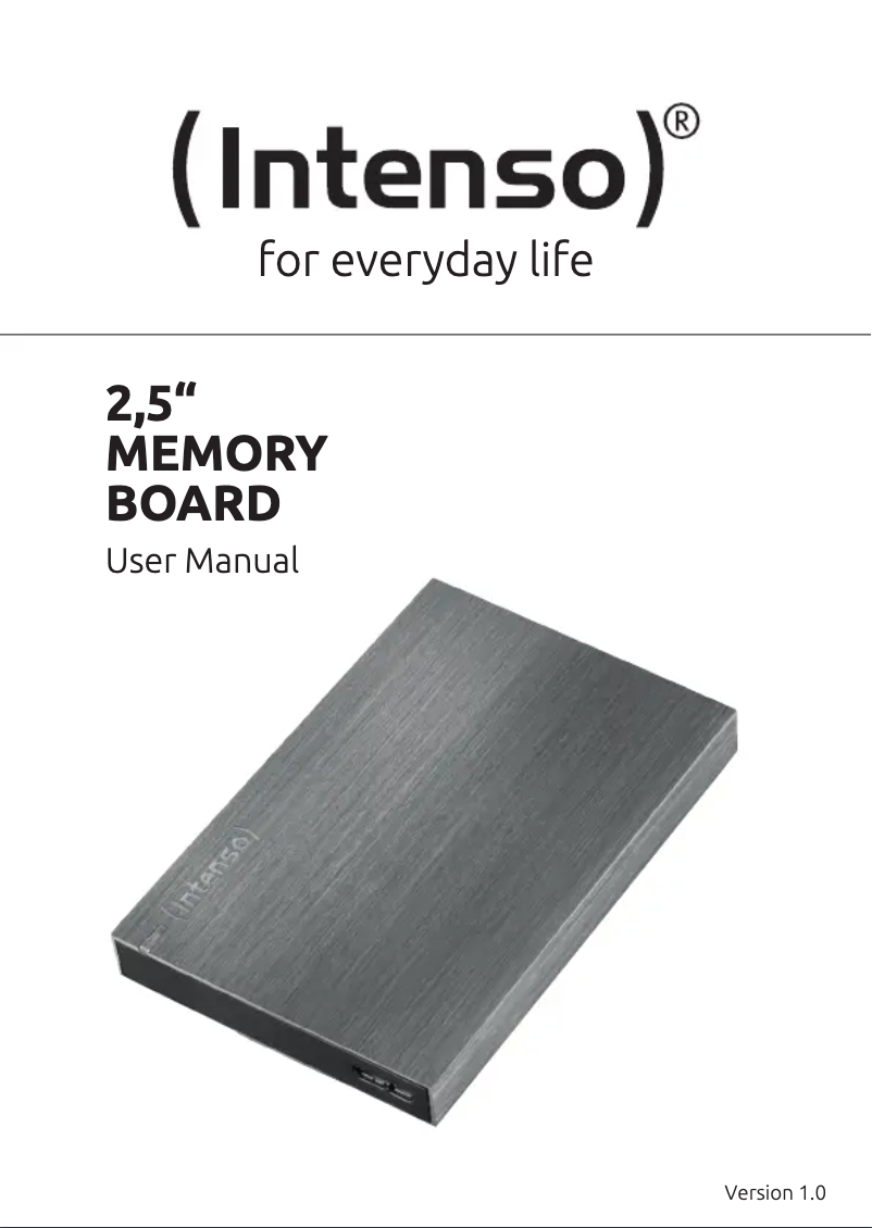 Page 1 of the manual User Manual Intenso Memory Board