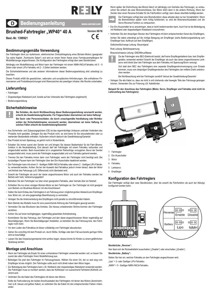 First page image of the manual for WP40