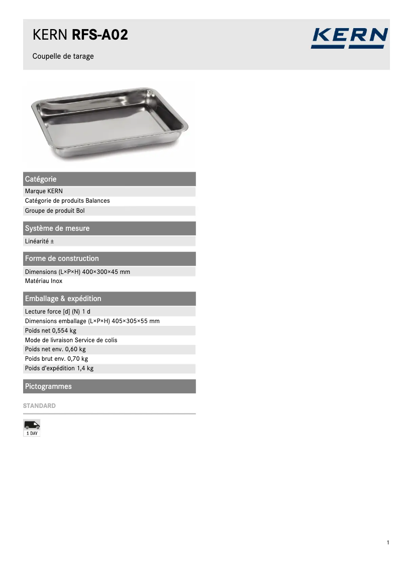 First page image of the manual for RFS-A02