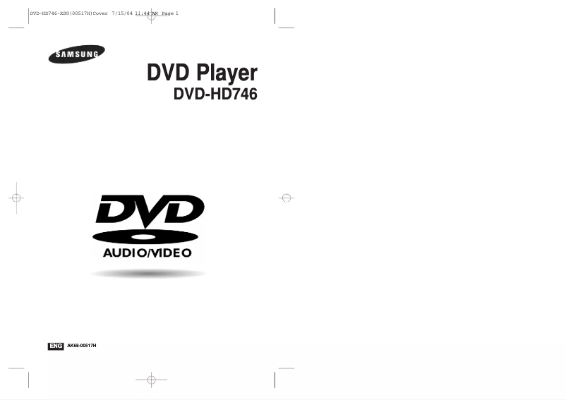 Page 1 of the manual User Manual Samsung DVD-HD746