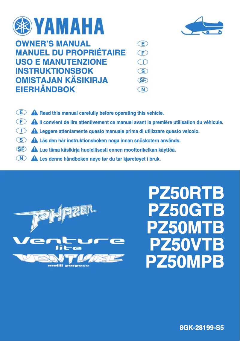 Page 1 of the manual User Manual Yamaha Venture MP (2012)