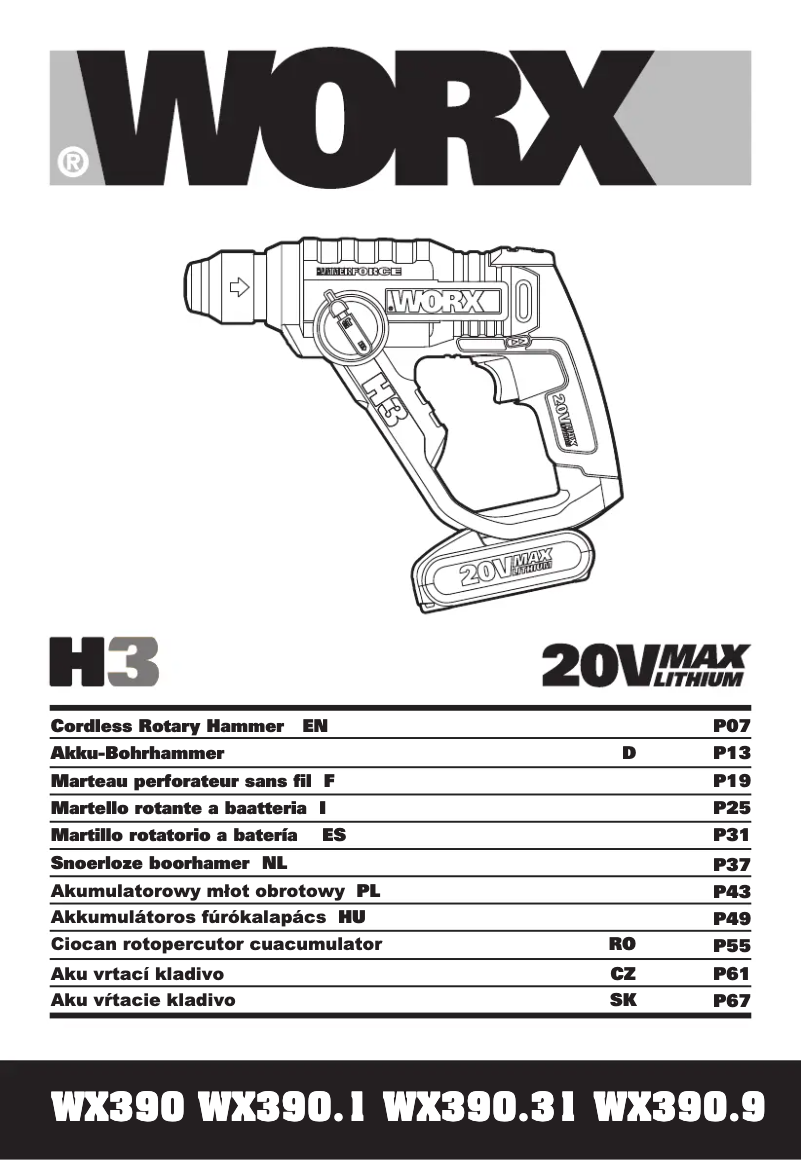 Page 1 of the manual User Manual Worx WX390