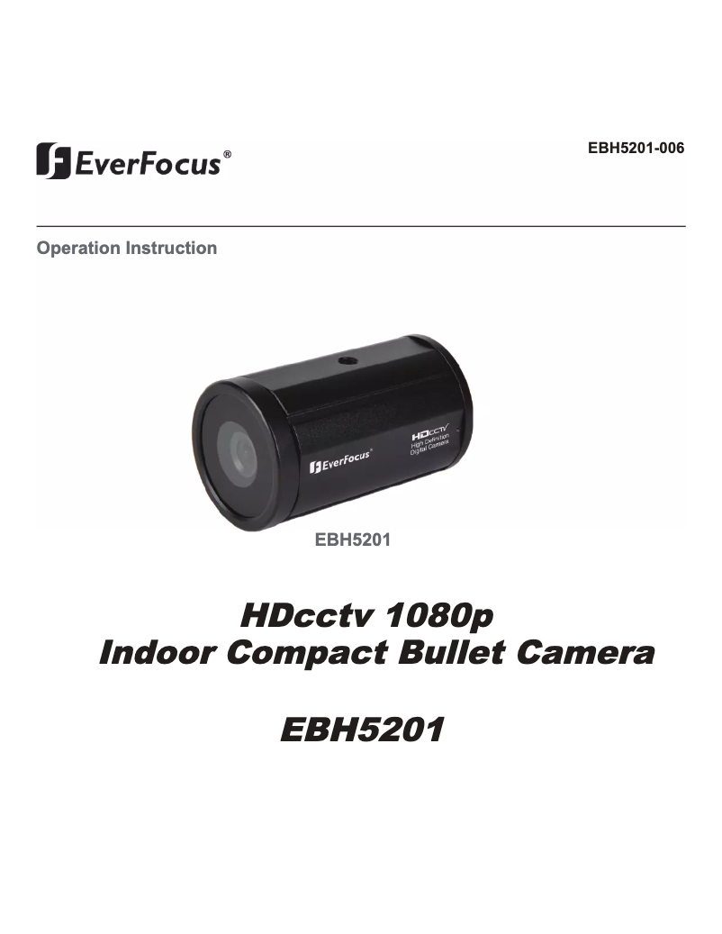 Page 1 of the manual User Manual EverFocus EBH5201