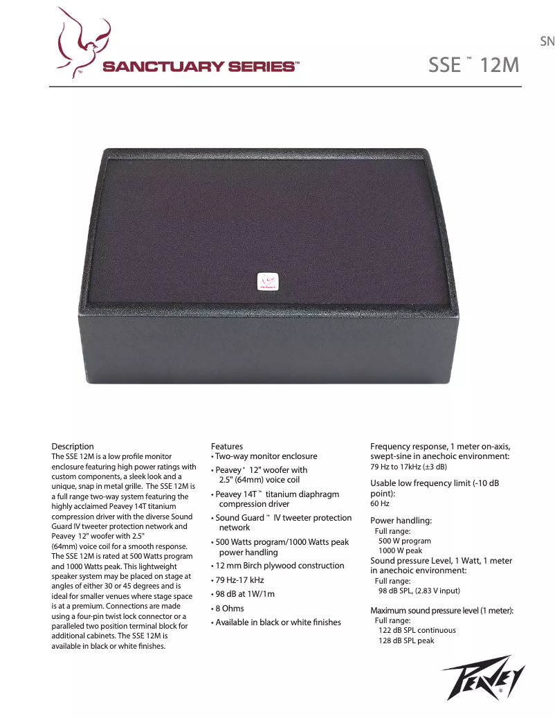 First page image of the manual for Sanctuary SSE 12M