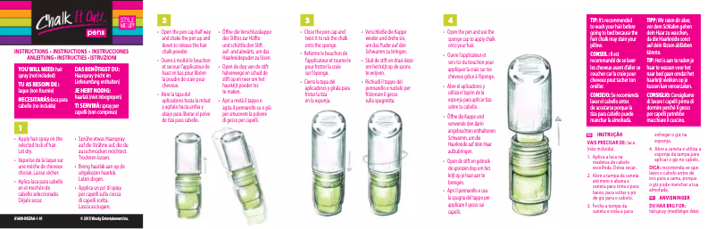 Page 1 of the manual User Manual Style Me Up Do it Yourself - Hair Chalk Palette