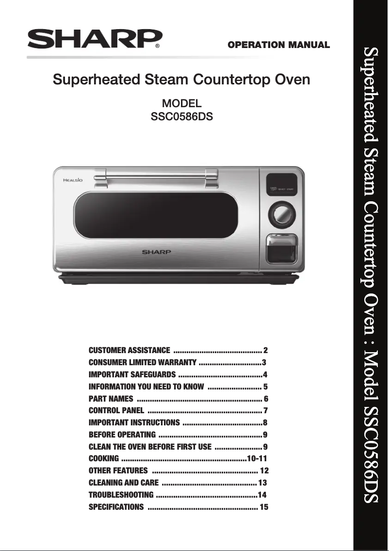 Page 1 of the manual User Manual Sharp SSC0586DS