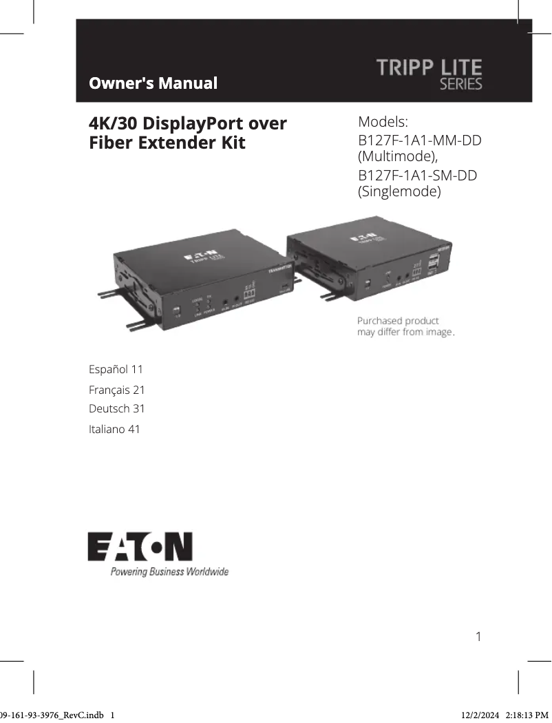 First page image of the manual for B127F-1A1-MM-DD