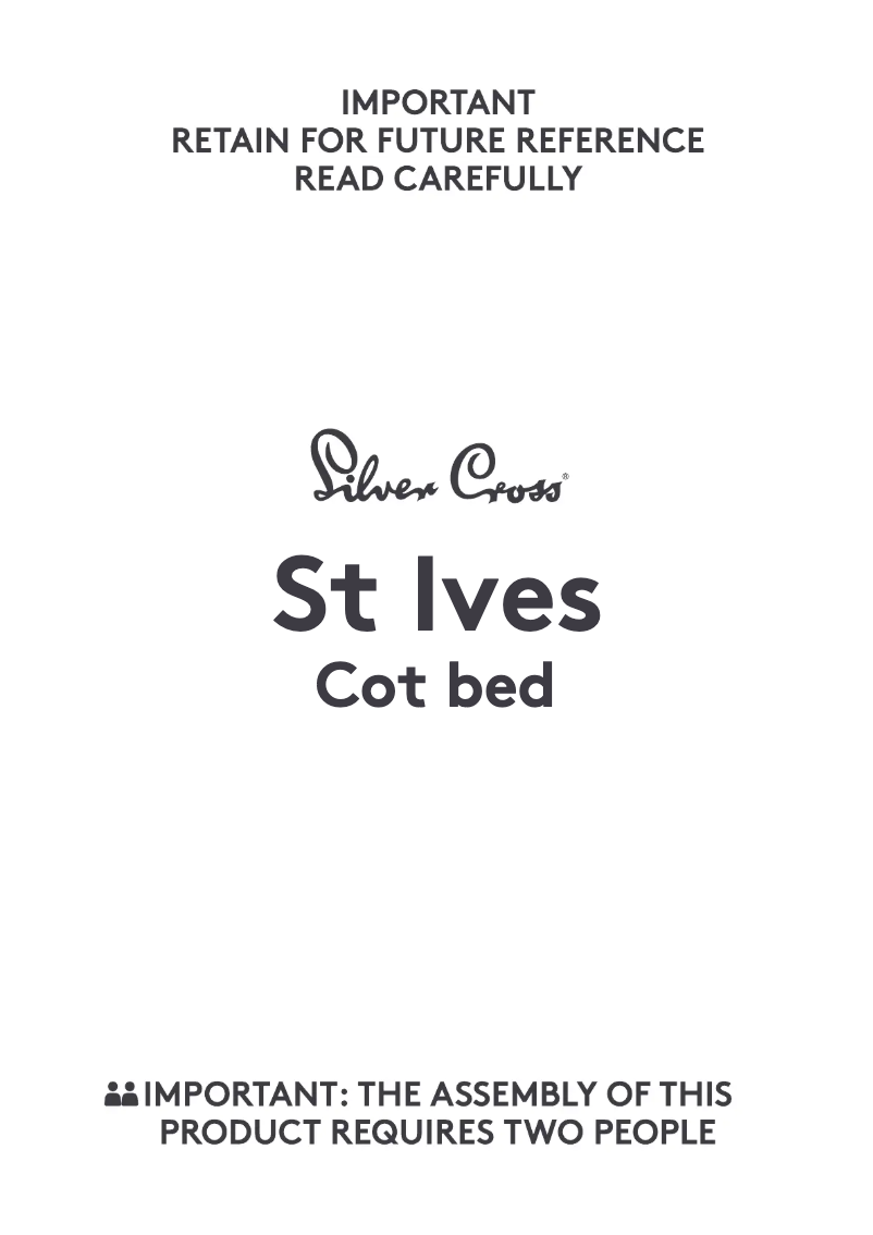 First page image of the manual for St Ives Cot Bed