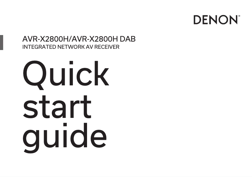 Page 1 of the manual Quick Start Guide Denon AVC-X3800H