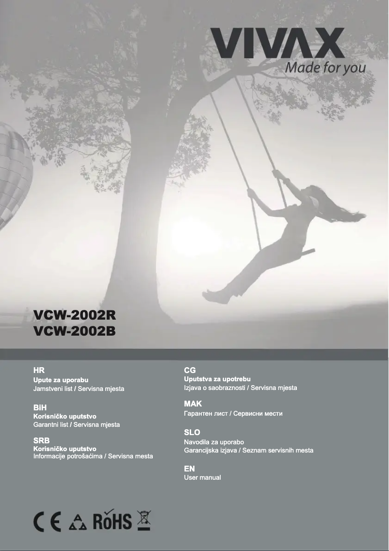 Page 1 of the manual User Manual Vivax VCW-2002B