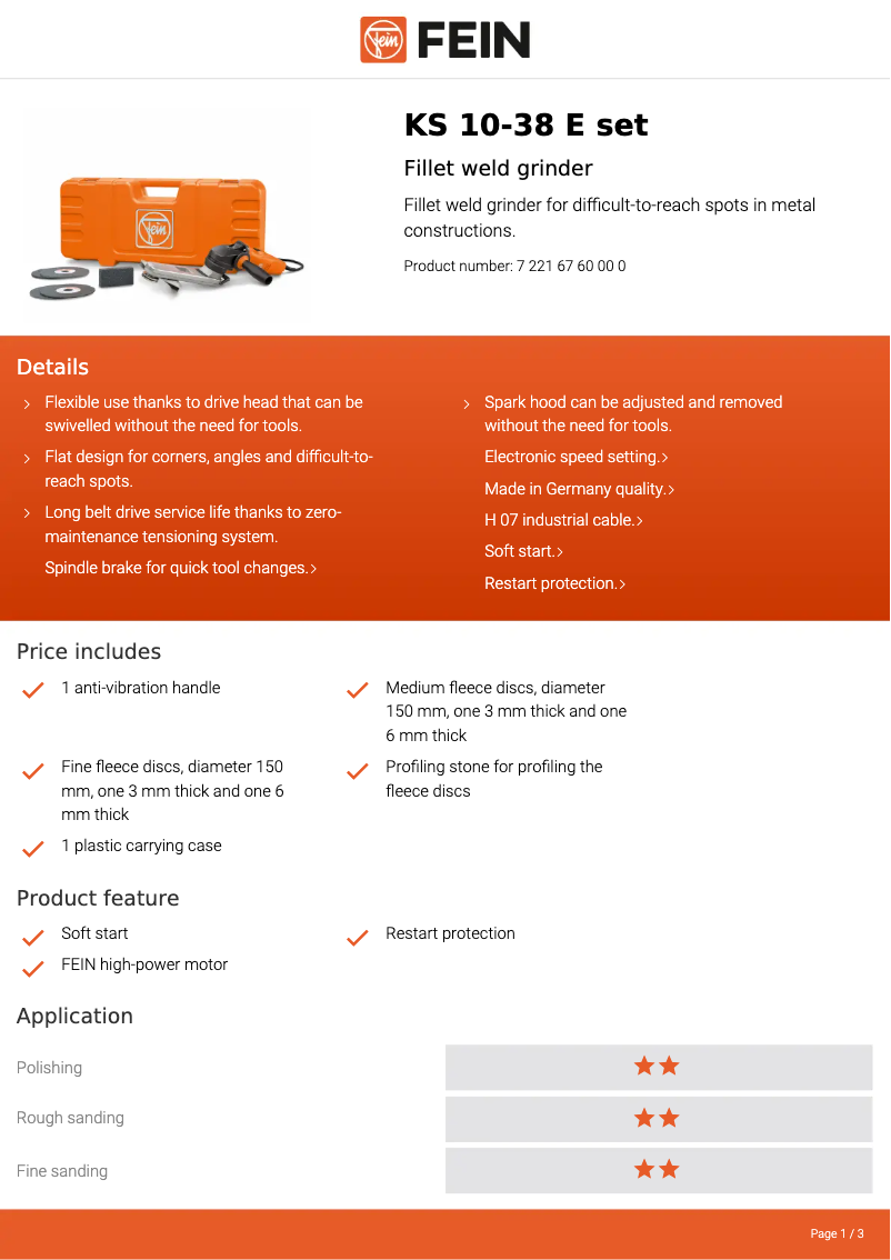 First page image of the manual for KS 10-38 E