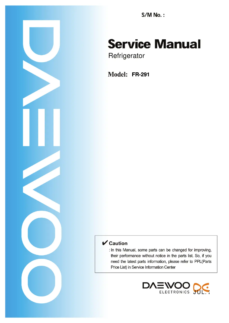 Page 1 of the manual User Manual Daewoo FR-291