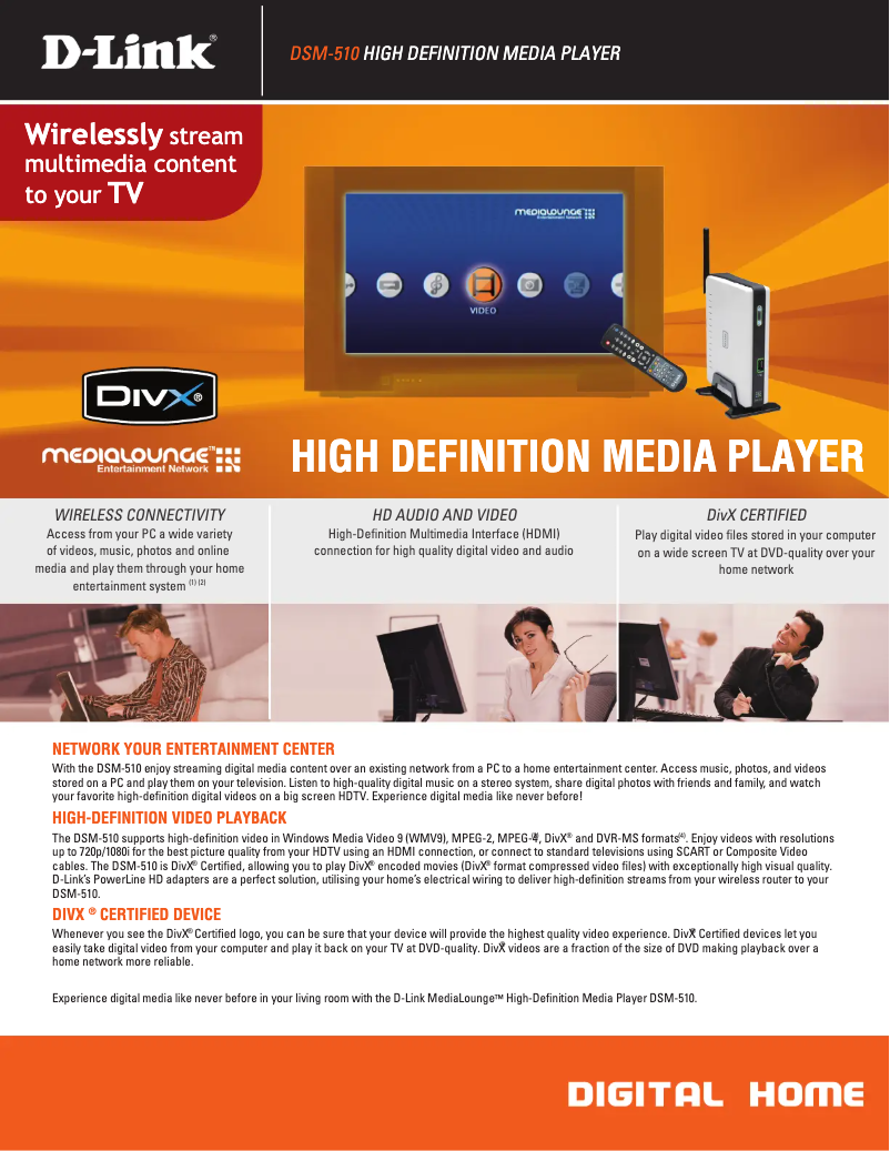 Page 1 of the manual Technical Sheet D-Link DSM-510