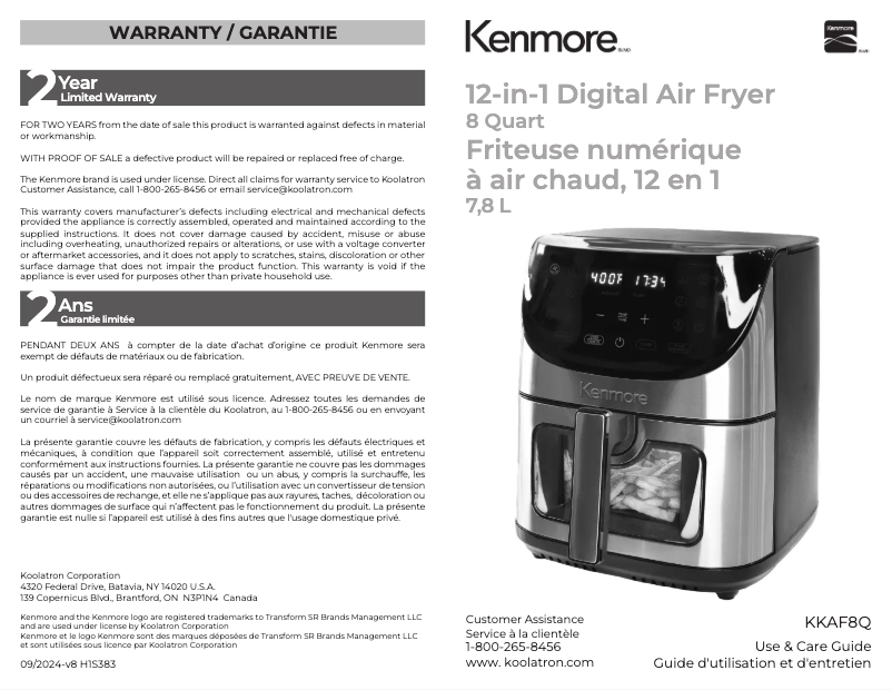 Page 1 of the manual User Manual Kenmore KKAF8Q