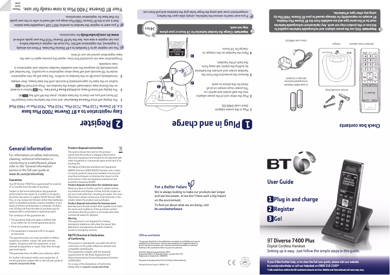 First page image of the manual for Diverse 7400 Plus