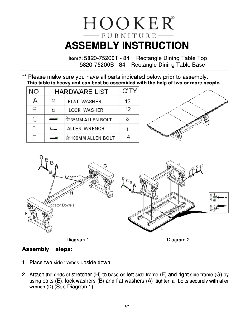 Page 1 of the manual User Manual Hooker 5820-75200T-84