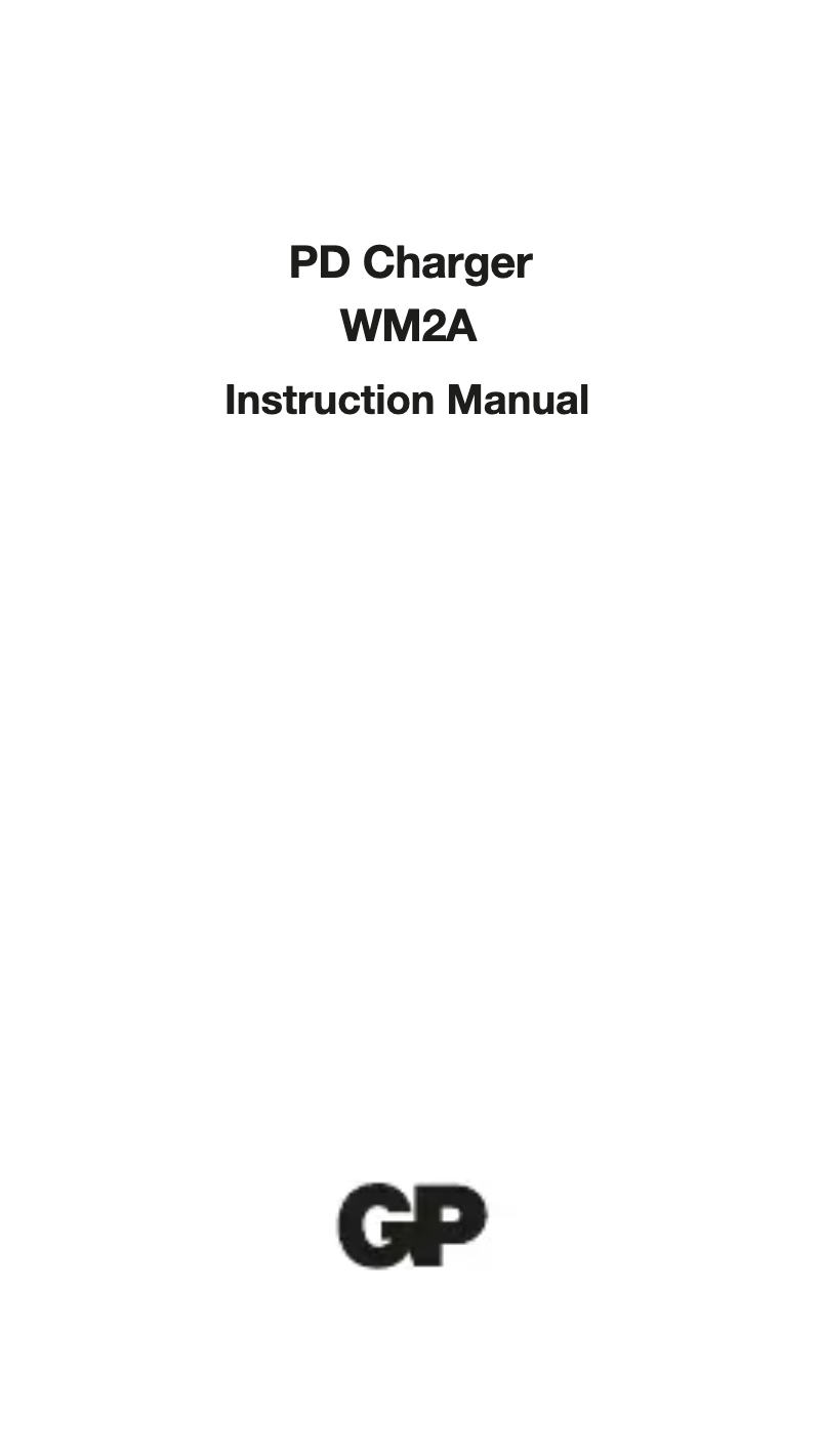 Page 1 of the manual User Manual GP WM2A