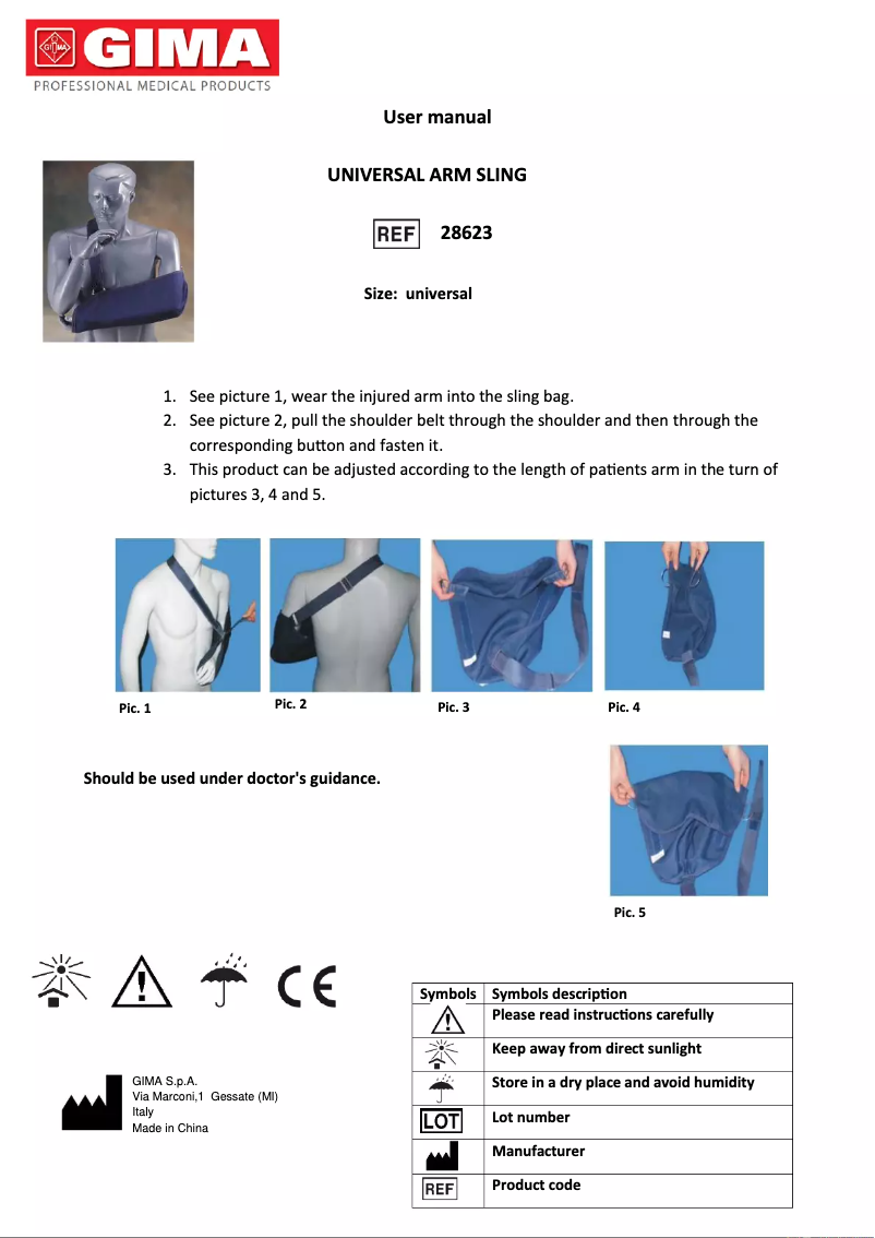 Page 1 of the manual User Manual GIMA 28623