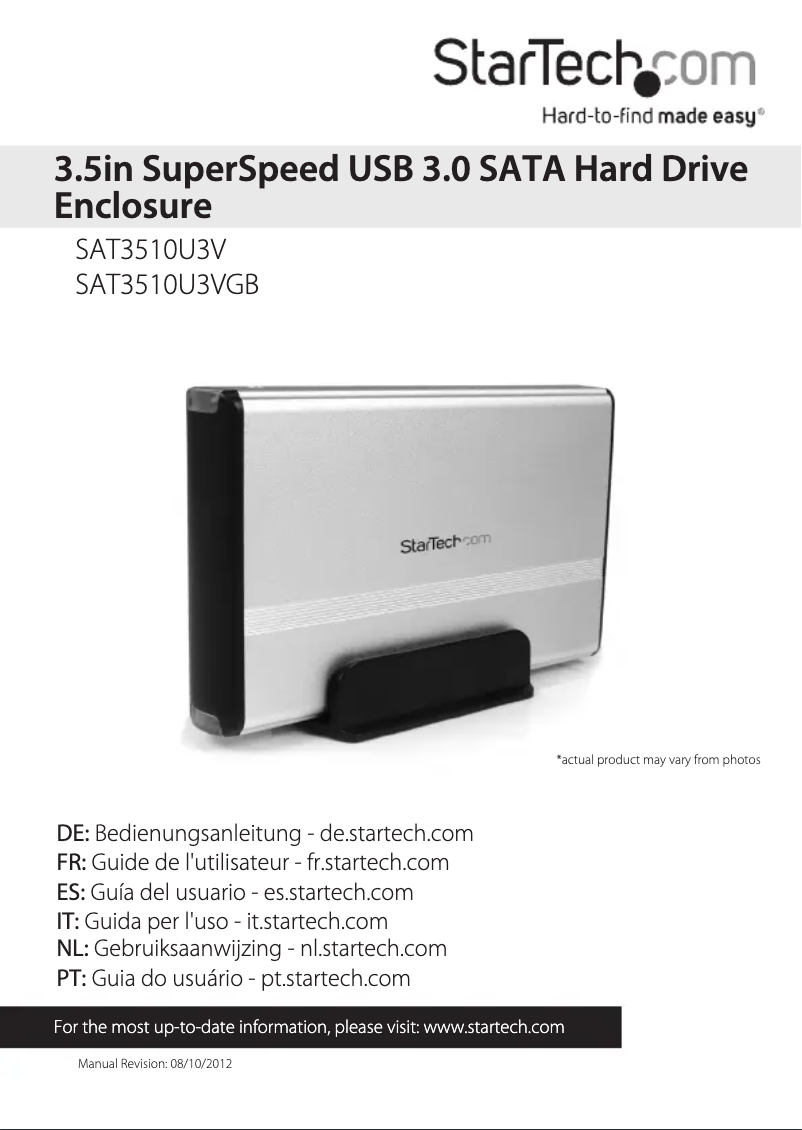 First page image of the manual for SAT3510U3V