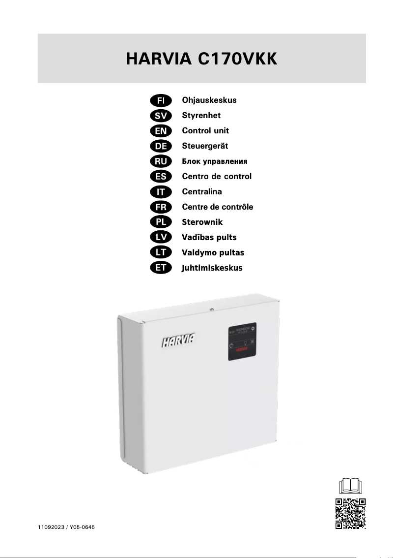 Page 1 of the manual User Manual Harvia C170400VKK